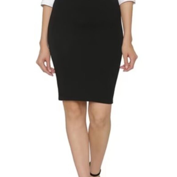 black pencil skirt fitted Straight  size 12 PETER NYGARD - Picture 11 of 13